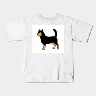 chihuahua black and tan silhouette Kids T-Shirt